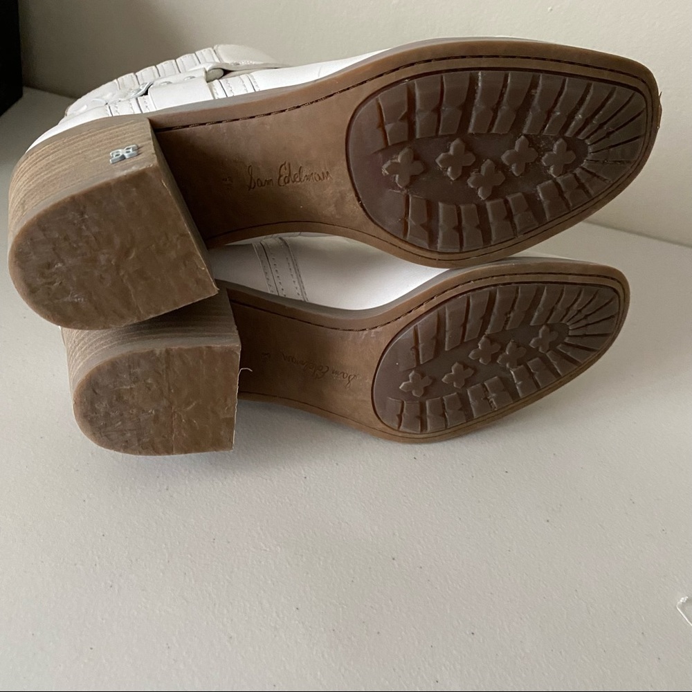 Sam Edelman Dalma Biker Bootie Ivory  Leather 8.5 - Picture 13 of 13